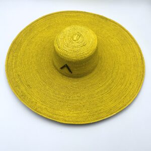 SOMBRERO DE PALMA AMARILLO IMAGO NEGRO