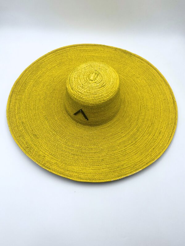 SOMBRERO DE PALMA AMARILLO IMAGO NEGRO